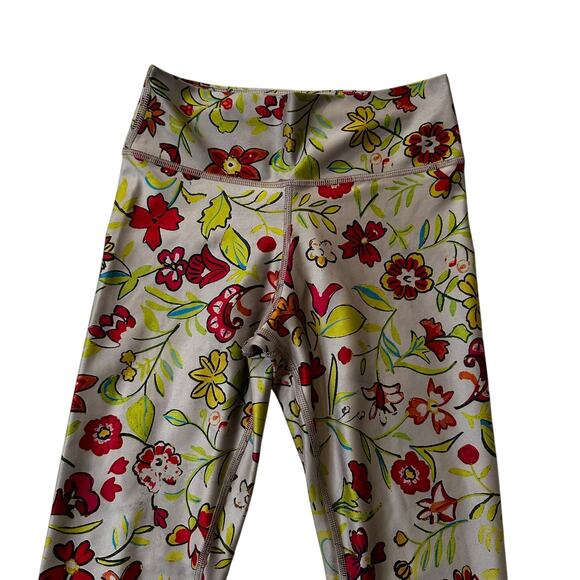 72-7 Beca Multicolor Floral High Rise Leggings Women Size Medium - Picture 2 of 5